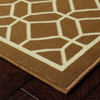 2' X 4' Brown Geometric Stain Resistant Indoor Outdoor Area Rug