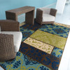 4' X 6' Brown Geometric Stain Resistant Indoor Outdoor Area Rug