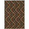 4' X 6' Brown Geometric Stain Resistant Indoor Outdoor Area Rug