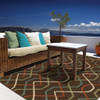 5' X 8' Brown Geometric Stain Resistant Indoor Outdoor Area Rug