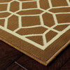 5' X 8' Brown Geometric Stain Resistant Indoor Outdoor Area Rug