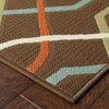 9' X 13' Brown Geometric Stain Resistant Indoor Outdoor Area Rug