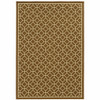 9' X 13' Brown Geometric Stain Resistant Indoor Outdoor Area Rug