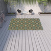 9' X 13' Blue Floral Stain Resistant Indoor Outdoor Area Rug