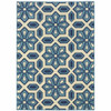 2' X 4' Ivory Geometric Stain Resistant Indoor Outdoor Area Rug