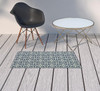 2' X 4' Ivory Geometric Stain Resistant Indoor Outdoor Area Rug