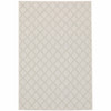 3' X 5' Ivory Geometric Stain Resistant Indoor Outdoor Area Rug