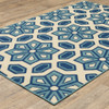 5' X 8' Ivory Geometric Stain Resistant Indoor Outdoor Area Rug