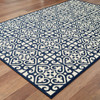 6' X 9' Ivory Geometric Stain Resistant Indoor Outdoor Area Rug