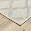 6' X 9' Ivory Geometric Stain Resistant Indoor Outdoor Area Rug