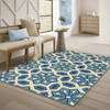 9' X 13' Ivory Geometric Stain Resistant Indoor Outdoor Area Rug