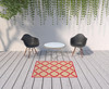 4' X 6' Sand Geometric Stain Resistant Indoor Outdoor Area Rug