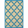 5' X 8' Sand Geometric Stain Resistant Indoor Outdoor Area Rug