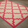 5' X 8' Sand Geometric Stain Resistant Indoor Outdoor Area Rug