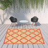 8' X 11' Sand Geometric Stain Resistant Indoor Outdoor Area Rug