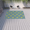 10' X 13' Sand Geometric Stain Resistant Indoor Outdoor Area Rug