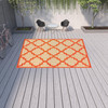 10' X 13' Sand Geometric Stain Resistant Indoor Outdoor Area Rug