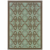 5' X 8' Blue Oriental Stain Resistant Indoor Outdoor Area Rug