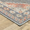 8' X 10' Blue Oriental Stain Resistant Indoor Outdoor Area Rug