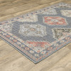 8' X 10' Blue Oriental Stain Resistant Indoor Outdoor Area Rug