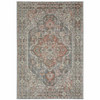 6' X 9' Grey Oriental Stain Resistant Indoor Outdoor Area Rug