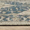 6' X 9' Grey Oriental Stain Resistant Indoor Outdoor Area Rug