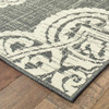 6' X 9' Grey Oriental Stain Resistant Indoor Outdoor Area Rug