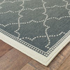 2' X 8' Grey Geometric Stain Resistant Indoor Outdoor Area Rug