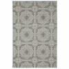 5' X 8' Grey Geometric Stain Resistant Indoor Outdoor Area Rug