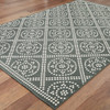 5' X 8' Grey Geometric Stain Resistant Indoor Outdoor Area Rug