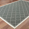 5' X 8' Grey Geometric Stain Resistant Indoor Outdoor Area Rug