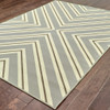 5' X 8' Grey Geometric Stain Resistant Indoor Outdoor Area Rug