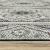 6' X 9' Grey Geometric Stain Resistant Indoor Outdoor Area Rug