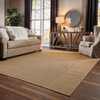 2' X 4' Tan Striped Stain Resistant Indoor Outdoor Area Rug