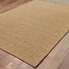 3' X 5' Tan Striped Stain Resistant Indoor Outdoor Area Rug