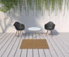 4' X 6' Tan Striped Stain Resistant Indoor Outdoor Area Rug