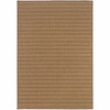 5' X 8' Tan Striped Stain Resistant Indoor Outdoor Area Rug