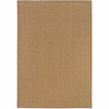 5' X 8' Tan Striped Stain Resistant Indoor Outdoor Area Rug