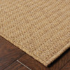 6' X 9' Tan Striped Stain Resistant Indoor Outdoor Area Rug