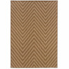 5' X 8' Tan Geometric Stain Resistant Indoor Outdoor Area Rug