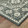 3' X 5' Grey Oriental Stain Resistant Indoor Outdoor Area Rug