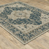 5' X 7' Grey Oriental Stain Resistant Indoor Outdoor Area Rug