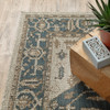 5' X 7' Grey Oriental Stain Resistant Indoor Outdoor Area Rug