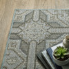 3' X 5' Grey Geometric Stain Resistant Indoor Outdoor Area Rug