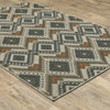 5' X 7' Grey Geometric Stain Resistant Indoor Outdoor Area Rug