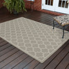 5' X 7' Grey Geometric Stain Resistant Indoor Outdoor Area Rug