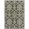 3' X 5' Grey Floral Stain Resistant Indoor Outdoor Area Rug