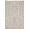 3' X 5' Grey Floral Stain Resistant Indoor Outdoor Area Rug