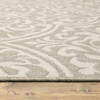 5' X 7' Grey Floral Stain Resistant Indoor Outdoor Area Rug