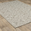 8' X 10' Grey Floral Stain Resistant Indoor Outdoor Area Rug